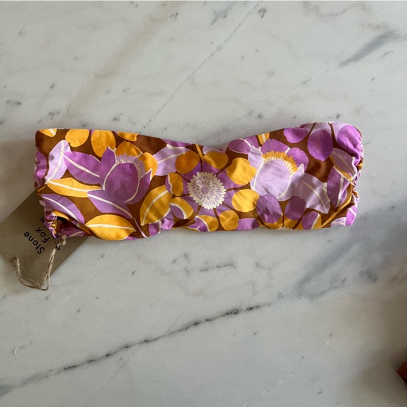 Stone Fox Swim Lele Bikini Top Retro Bloom Small NWT - Picture 7 of 7